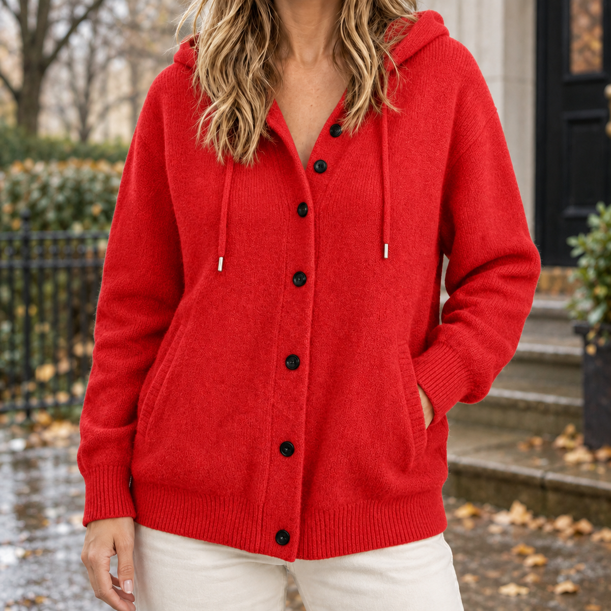 Skyler Hooded Button Knit Cardigan - view 6
