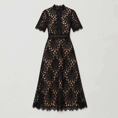 Lace Midi Dress, flat lay