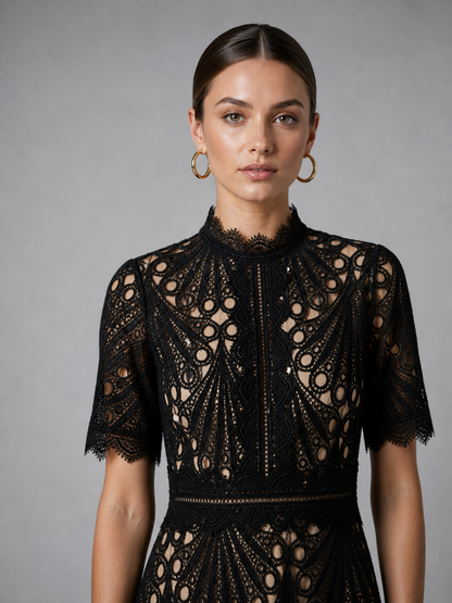 Lace Midi Dress, view 4