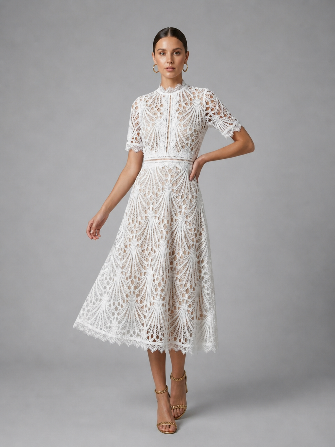Lace Midi Dress, view 6