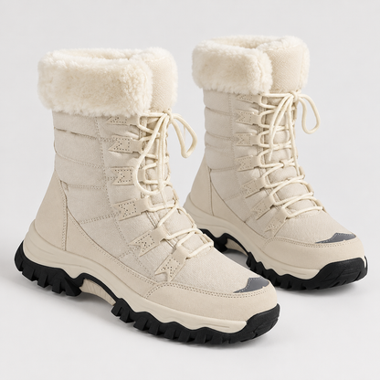 Pair of Skyler Lace-Up Faux Fur Snow Boots side view