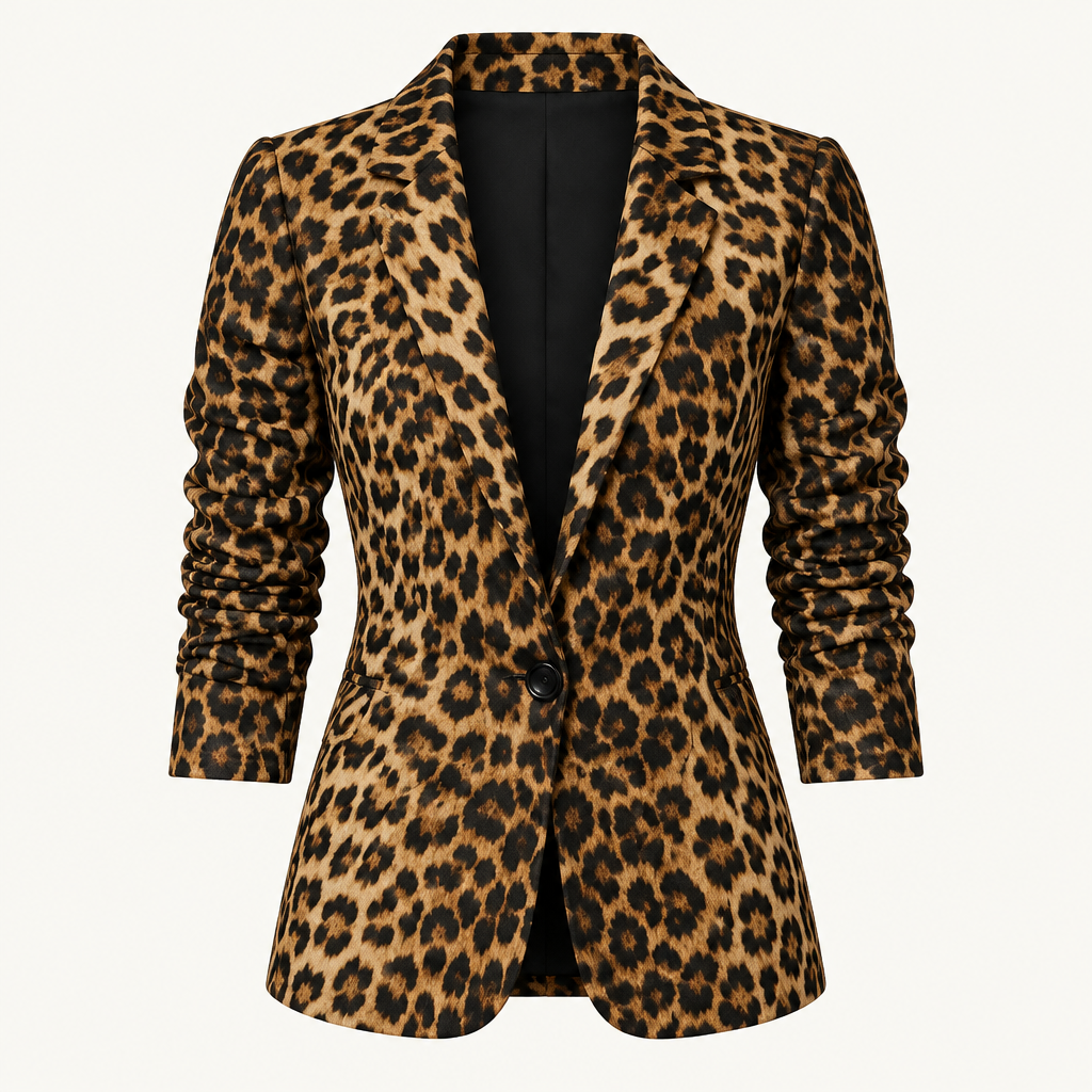 Skyler Leopard Print Fitted Blazer product photo