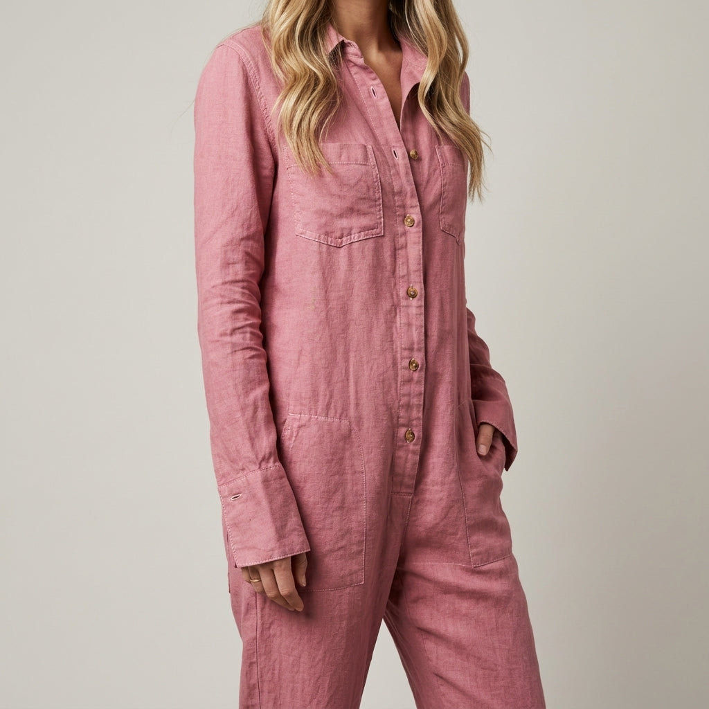 Linen Button Jumpsuit, view 10