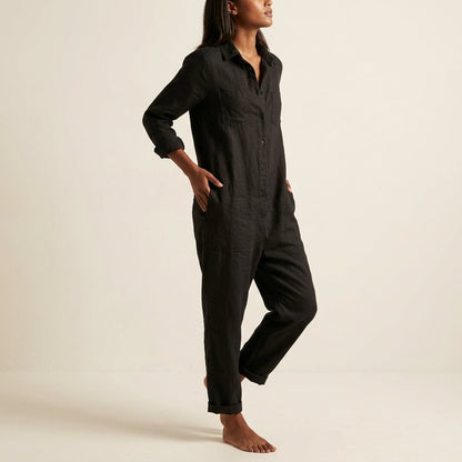 Linen Button Jumpsuit, view 6