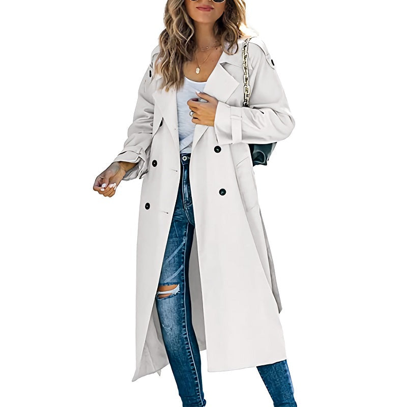 Long Belted Trench Coat, view 3