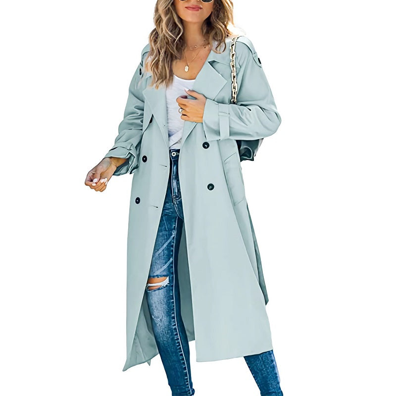 Long Belted Trench Coat, view 7