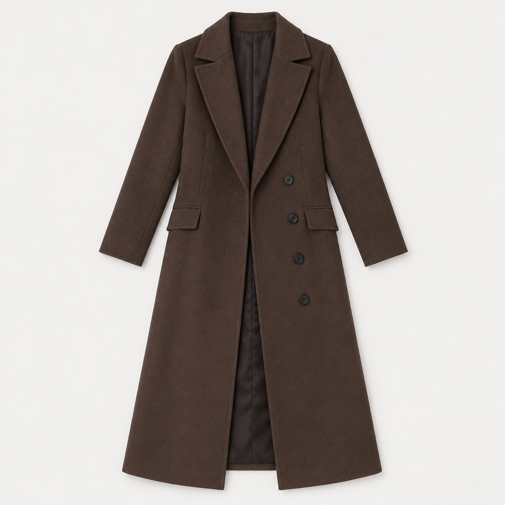 Long Lapel Button Coat, flat lay