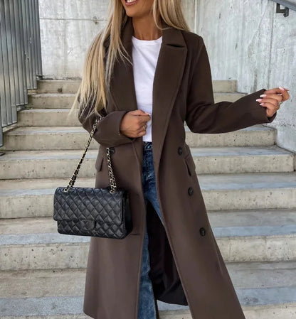 Long Lapel Button Coat, view 3