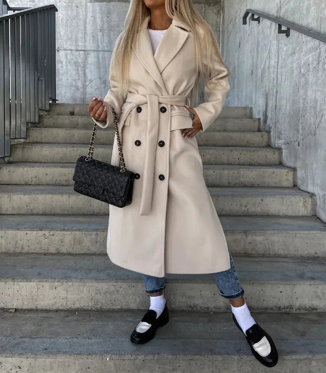 Long Lapel Button Coat, view 4