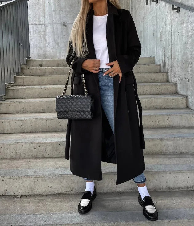 Long Lapel Button Coat, view 6