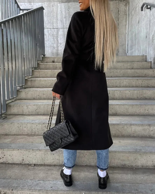Long Lapel Button Coat, view 8