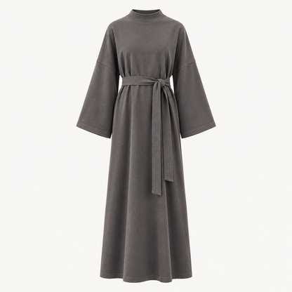 Skyler Long Oversized Cotton Dress in Anthracite product photo