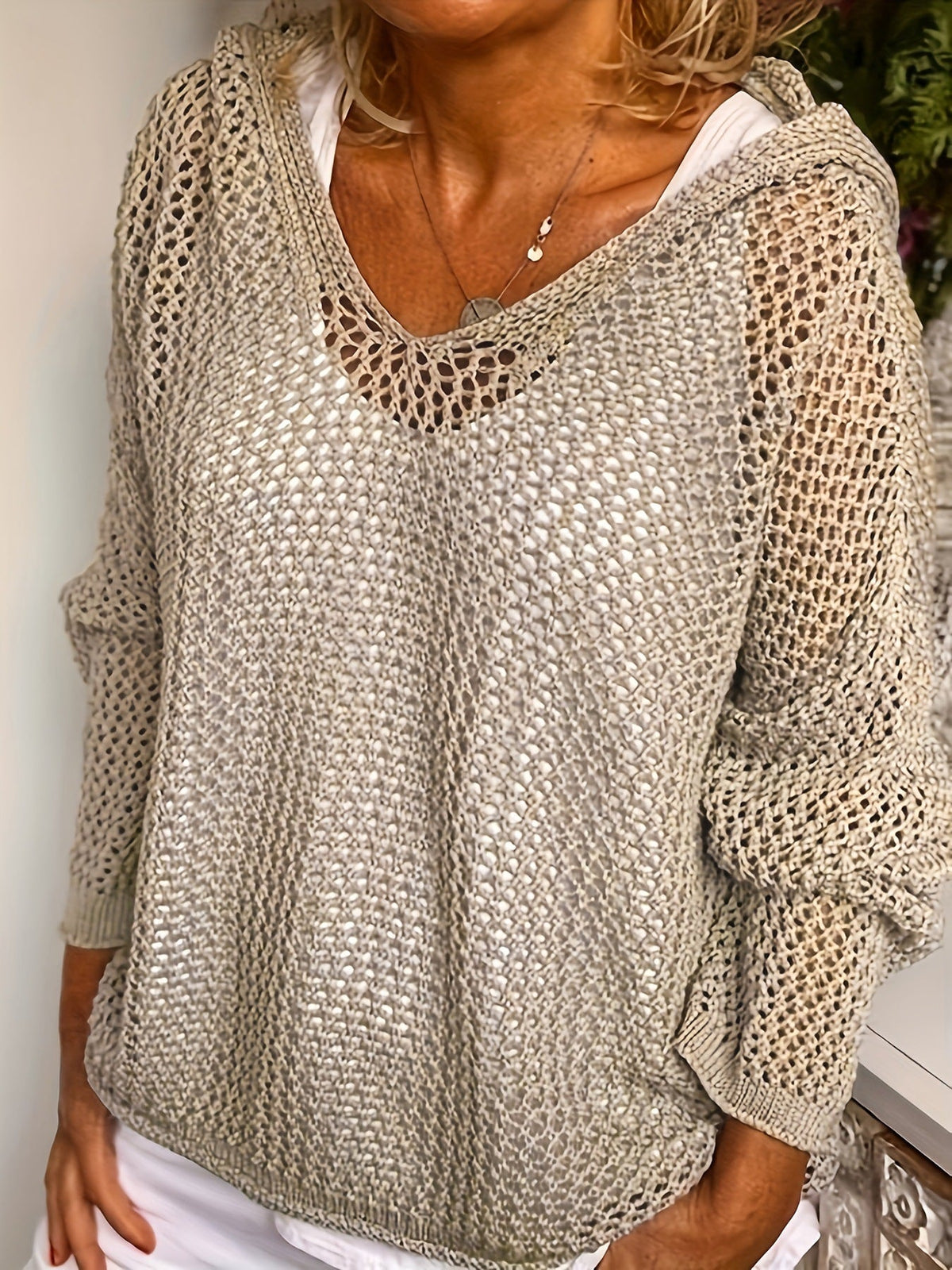 Skyler Loose-Fit Open Knit Sweater - view 3