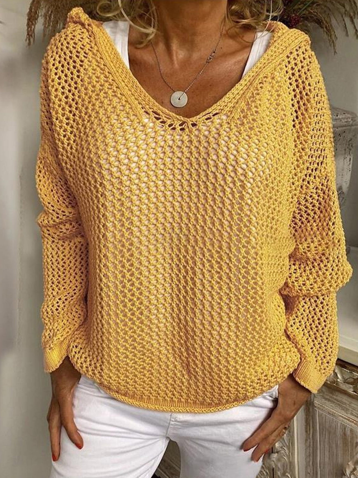 Skyler Loose-Fit Open Knit Sweater - view 5