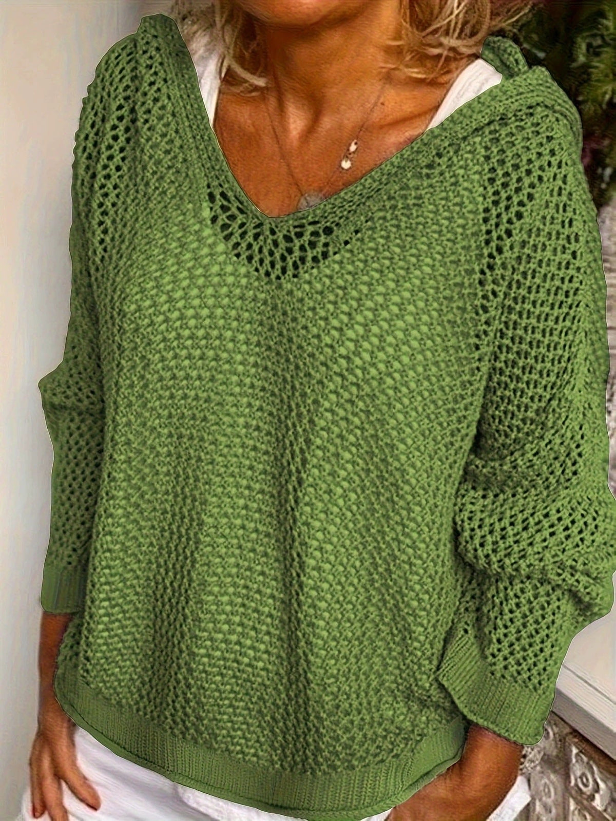 Skyler Loose-Fit Open Knit Sweater - view 7