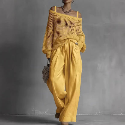 Skyler Off-Shoulder Top and Wide Leg Pants Set, image 5