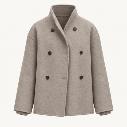 Skyler Oversized Button-Front Jacket in Khaki