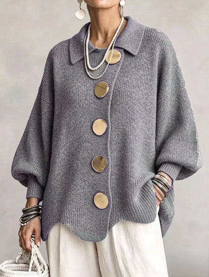 Skyler Oversized Lantern Sleeve Button Cardigan - view 10