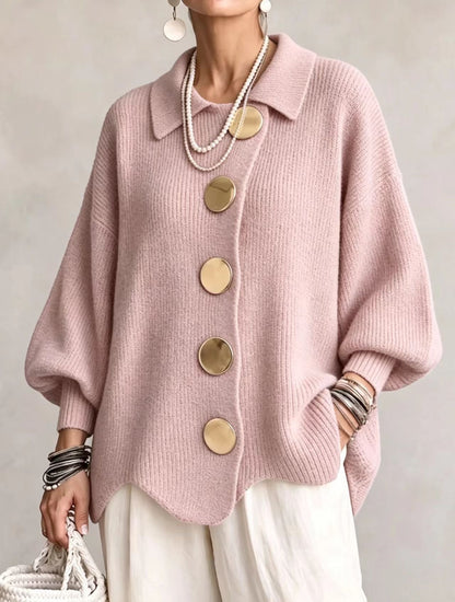 Skyler Oversized Lantern Sleeve Button Cardigan - view 13
