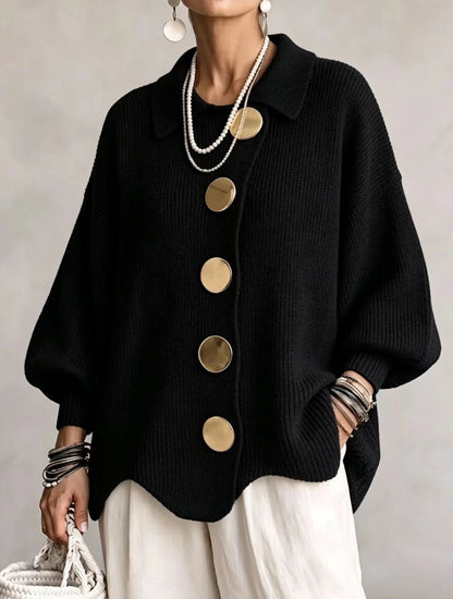 Skyler Oversized Lantern Sleeve Button Cardigan - view 16