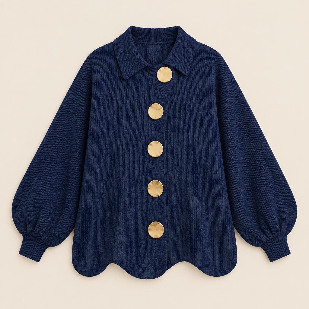 Skyler Oversized Lantern Sleeve Button Cardigan