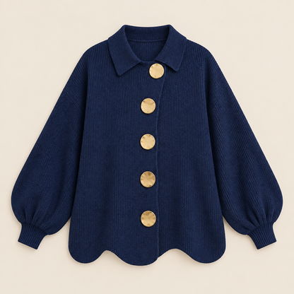 Skyler Oversized Lantern Sleeve Button Cardigan