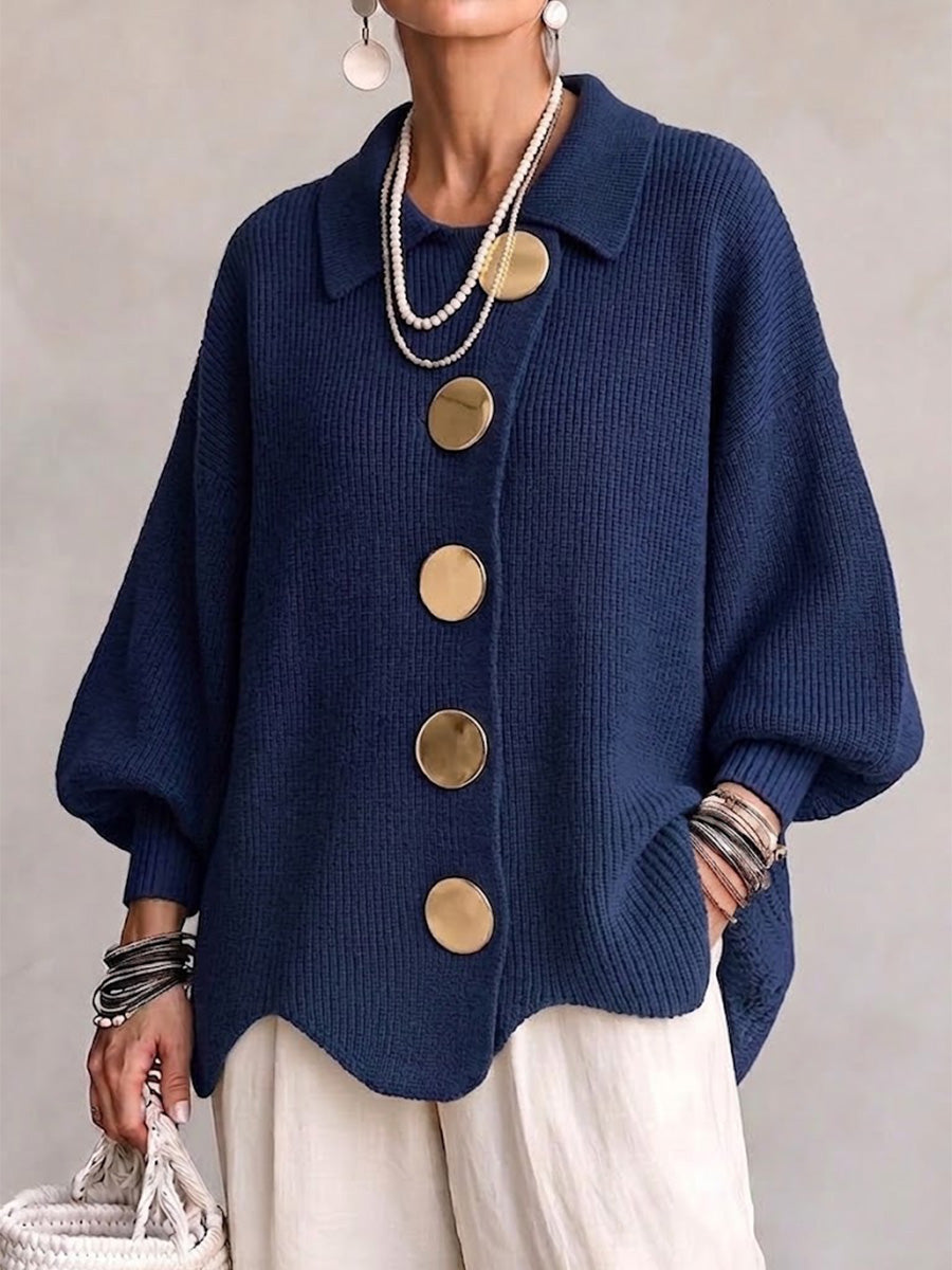 Skyler Oversized Lantern Sleeve Button Cardigan - view 3
