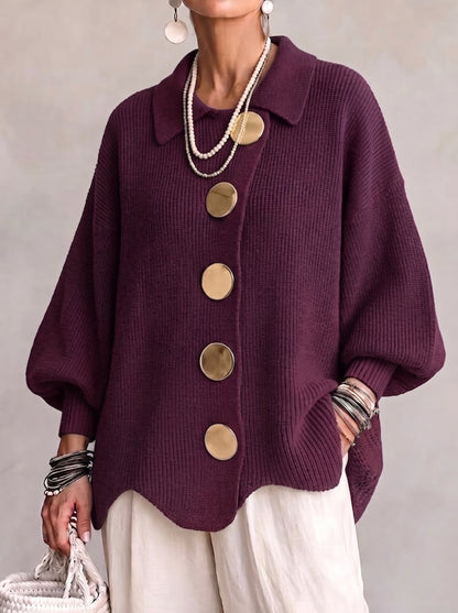 Skyler Oversized Lantern Sleeve Button Cardigan - view 5