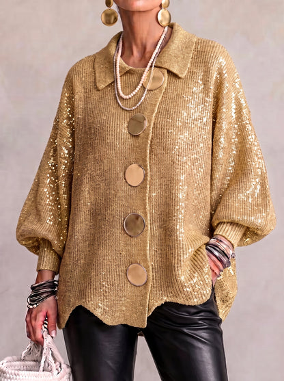 Skyler Oversized Lantern Sleeve Button Cardigan - view 7