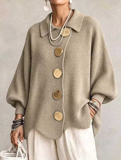 Skyler Oversized Lantern Sleeve Button Cardigan - view 8