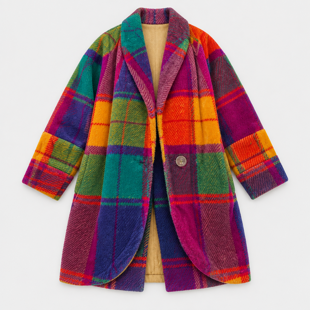 Oversized Plaid Coat, flat lay