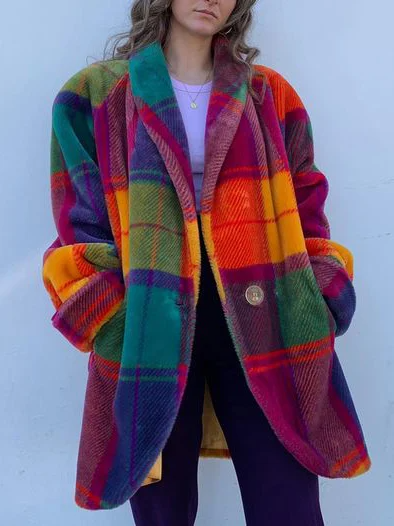 Oversized Plaid Coat, view 3