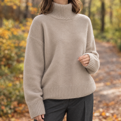 Skyler Oversized Ribbed Turtleneck Sweater - view 6