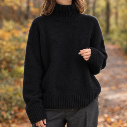 Skyler Oversized Ribbed Turtleneck Sweater - view 7