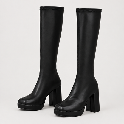Pair of Skyler Platform Knee High Boots side view