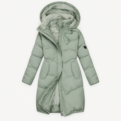 Quilted Hooded Winter Coat, flat lay