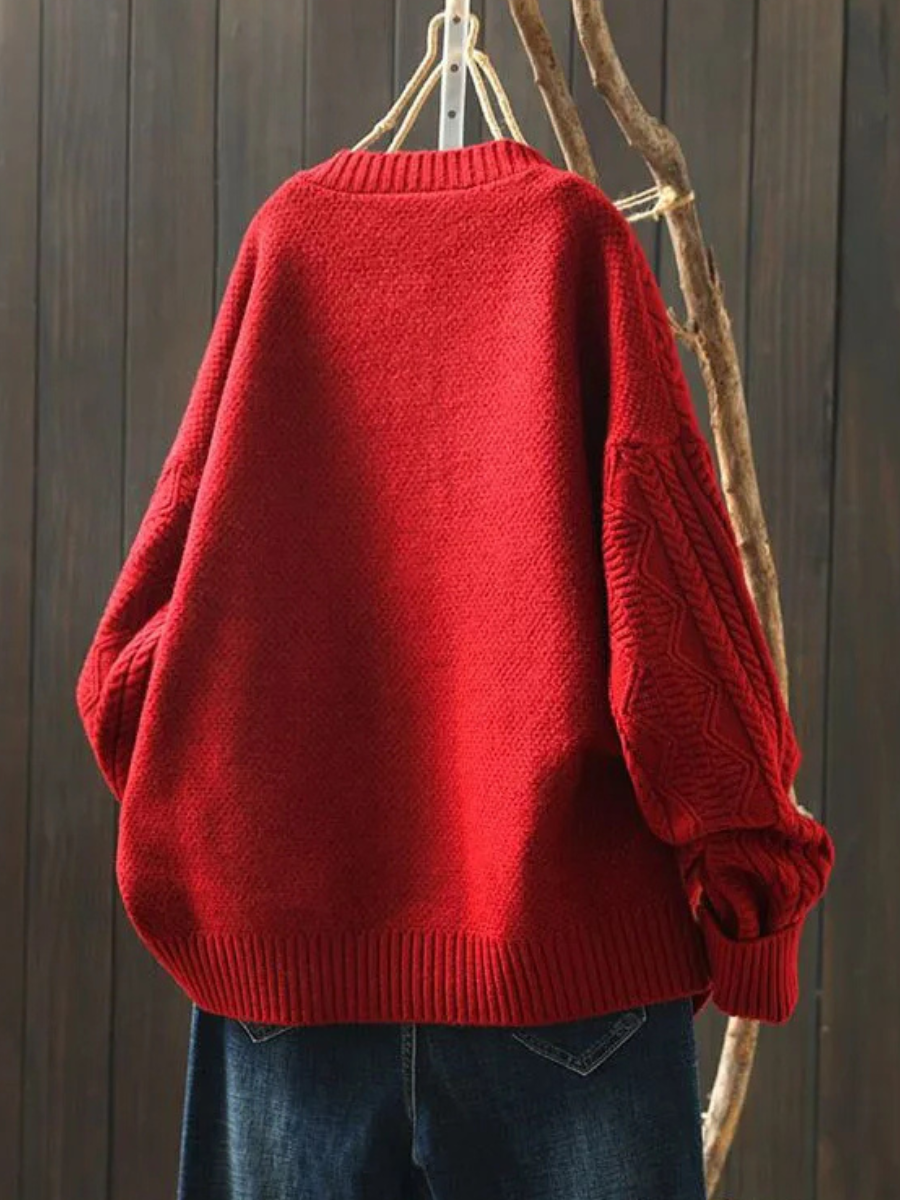 Relaxed Cable Knit Cardigan, view 5