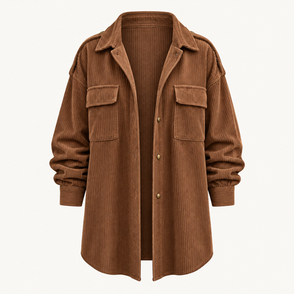 Skyler Relaxed Corduroy Jacket in Brown