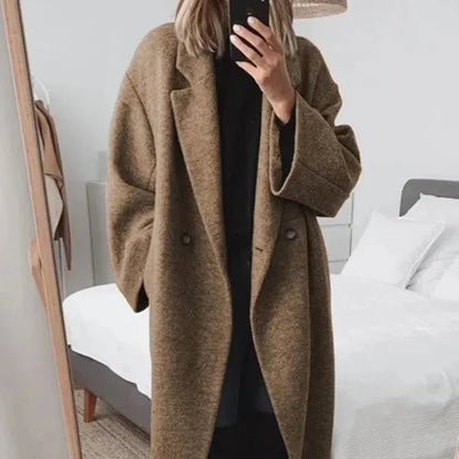 Relaxed Double-Breasted Long Coat, view 5