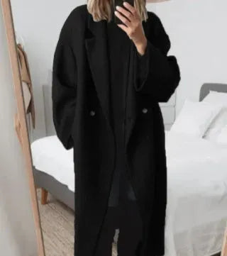 Relaxed Double-Breasted Long Coat, view 6