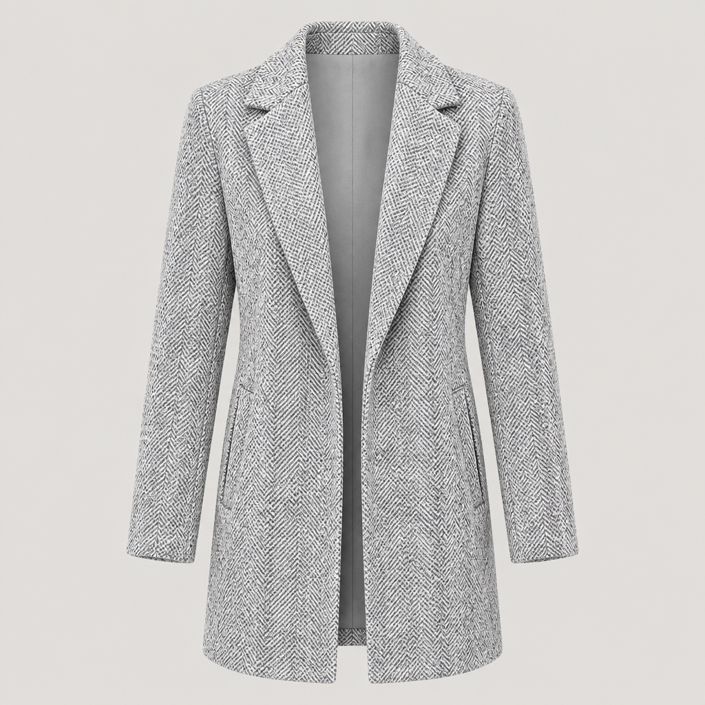 Skyler Relaxed Long Sleeve Blazer in Gray, front product view