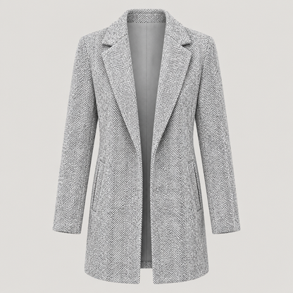 Skyler Relaxed Long Sleeve Blazer in Gray, front product view