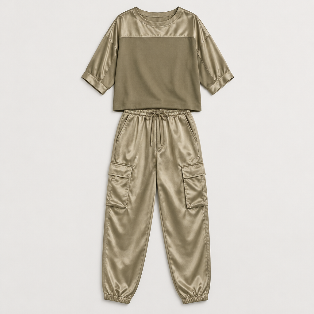 Skyler Relaxed Top and Jogger Set flat lay