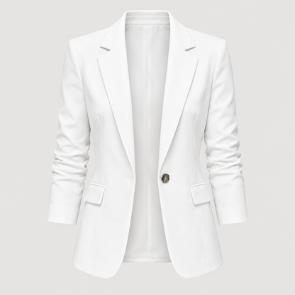Skyler Relaxed White Blazer Jacket, front product view