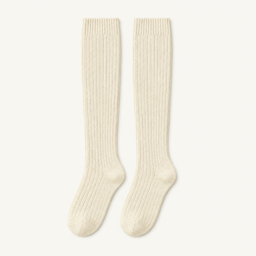 Skyler Ribbed Knee-High Wool Blend Socks product photo