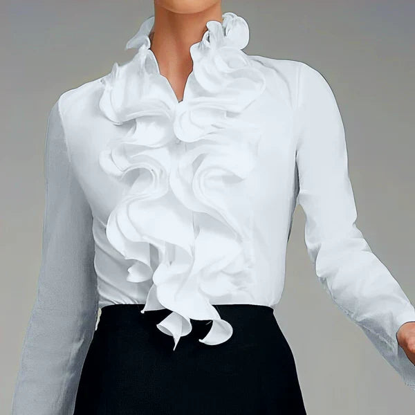Skyler Ruffle Collar Button-Up Blouse - view 3