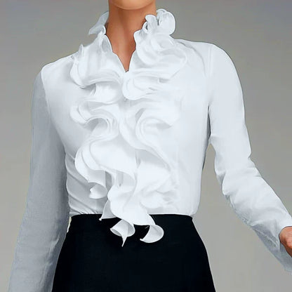 Skyler Ruffle Collar Button-Up Blouse - view 3