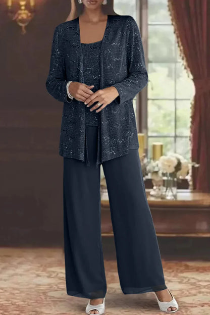 Skyler Sequin Lace Three-Piece Pant Suit - view 10