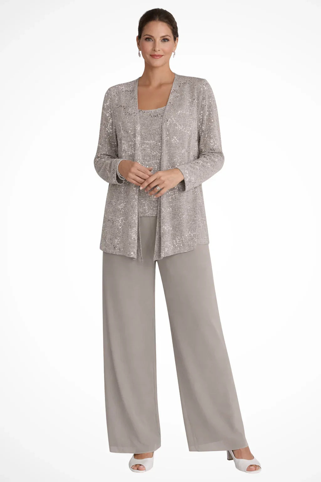 Skyler Sequin Lace Three-Piece Pant Suit - view 11