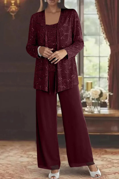 Skyler Sequin Lace Three-Piece Pant Suit - view 14